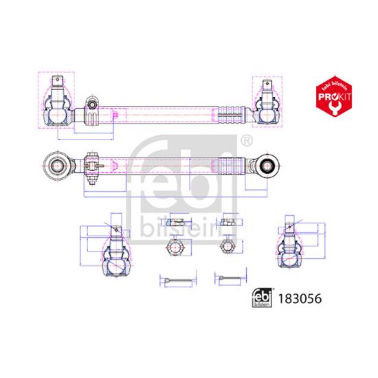 Febi Steering Centre Rod Assembly 183056