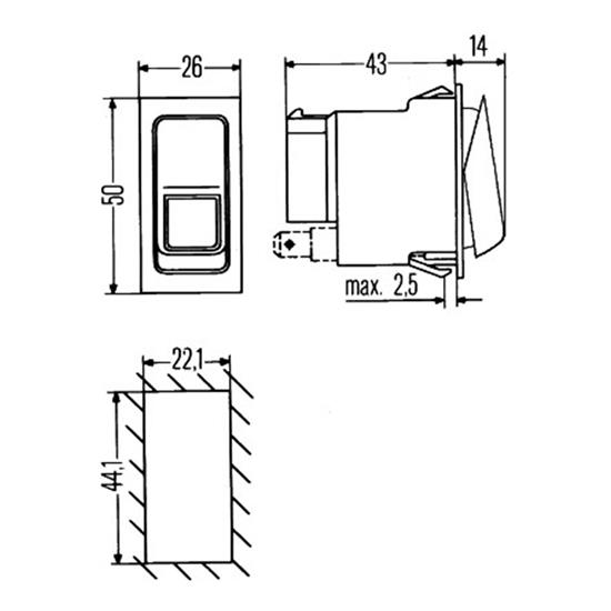 50x HELLA Switch 6FH 007 832-067