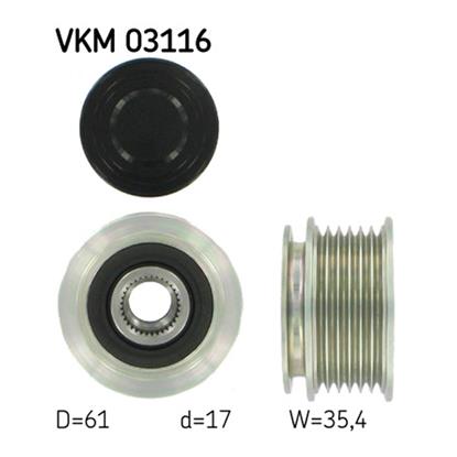 SKF Alternator Freewheel Clutch Pulley VKM 03116