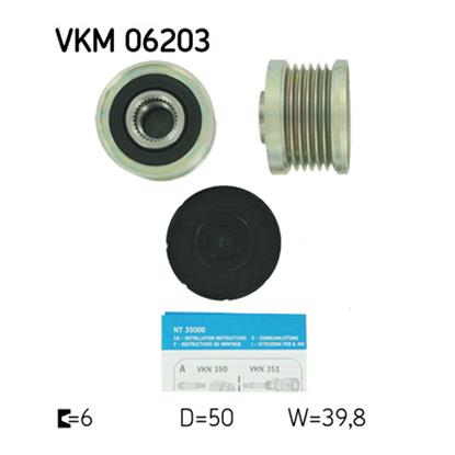 SKF Alternator Freewheel Clutch Pulley VKM 06203