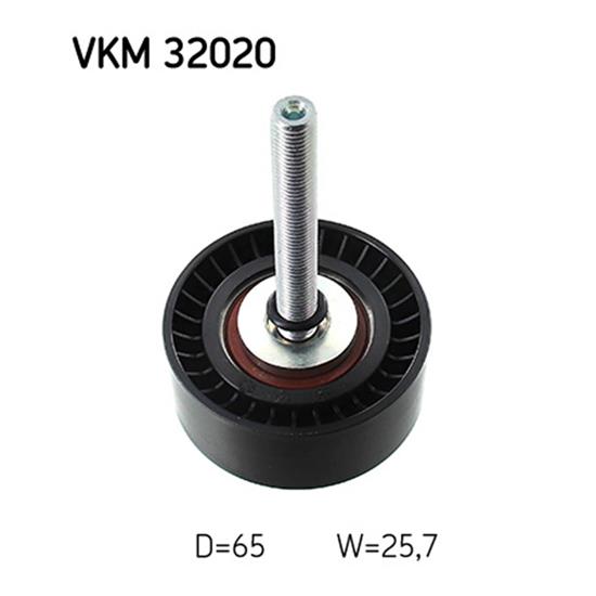 SKF Poly V Ribbed Belt Deflection Guide Pulley VKM 32020