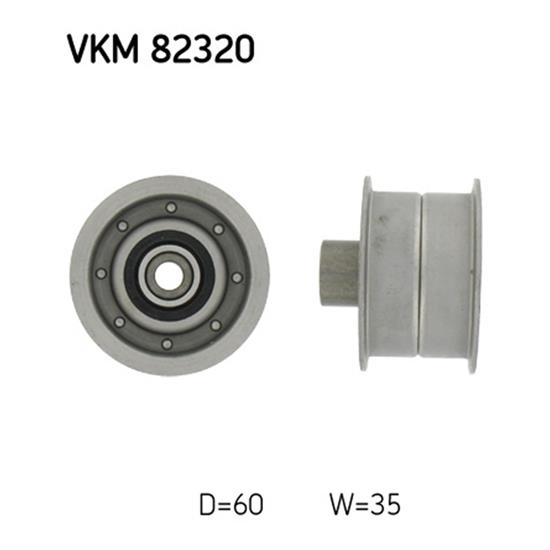 SKF Timing Cam Belt Deflection Guide Pulley VKM 82320