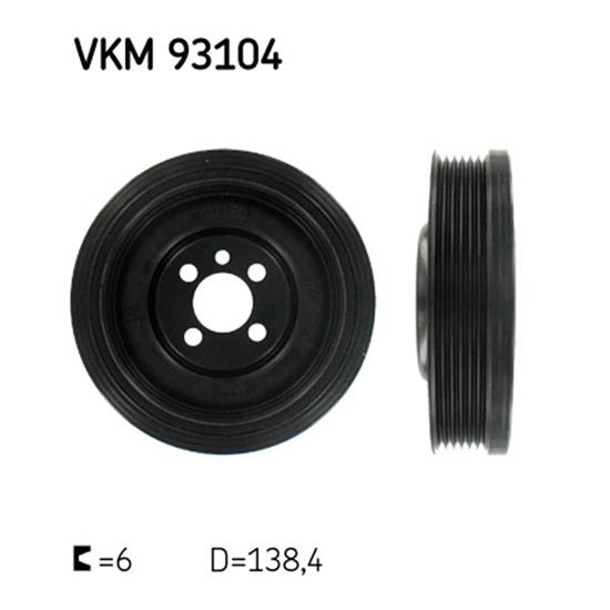 SKF Crankshaft Belt Pulley VKM 93104