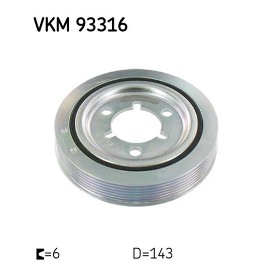 SKF Crankshaft Belt Pulley VKM 93316